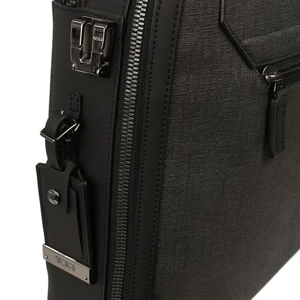 TUMI Gray ASHTON COLLINS Double Compartment Briefcase Bag Laptop NWT